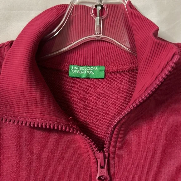 Benetton Zip Up Sweatshirt - two front  pockets - Size 13/14 - Picture 3 of 5